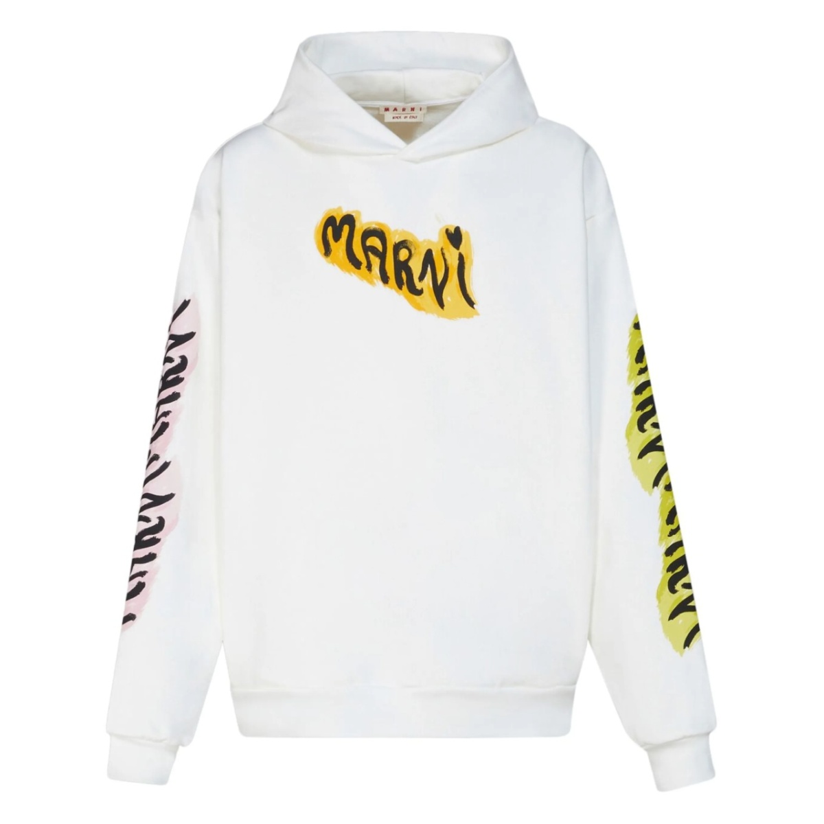 graffiti-print cotton hoodie