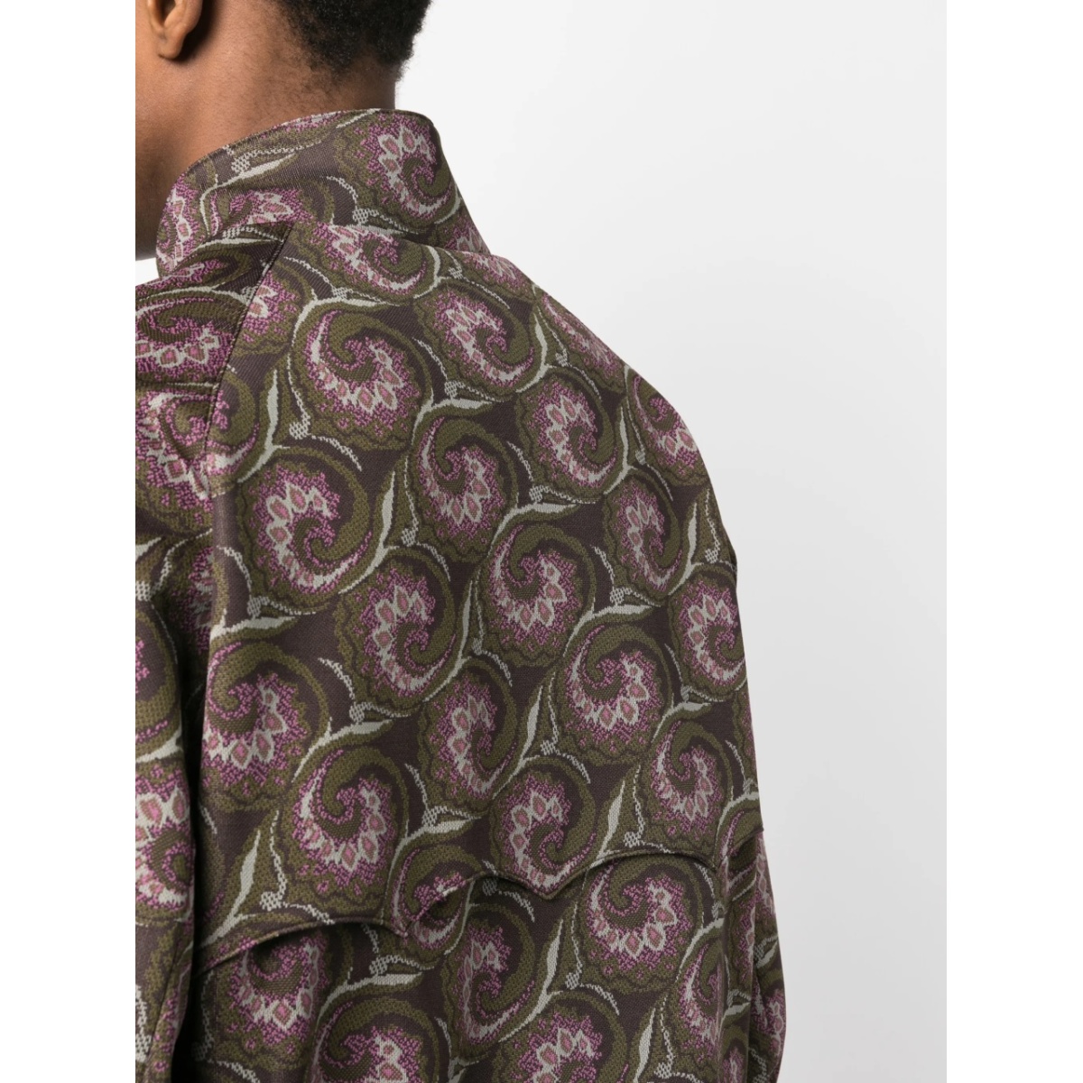 graphic-pattern funnel neck jacket - Img 5