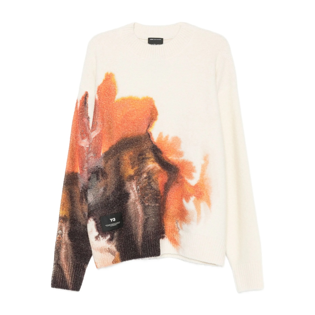 graphic-print crew-neck sweater