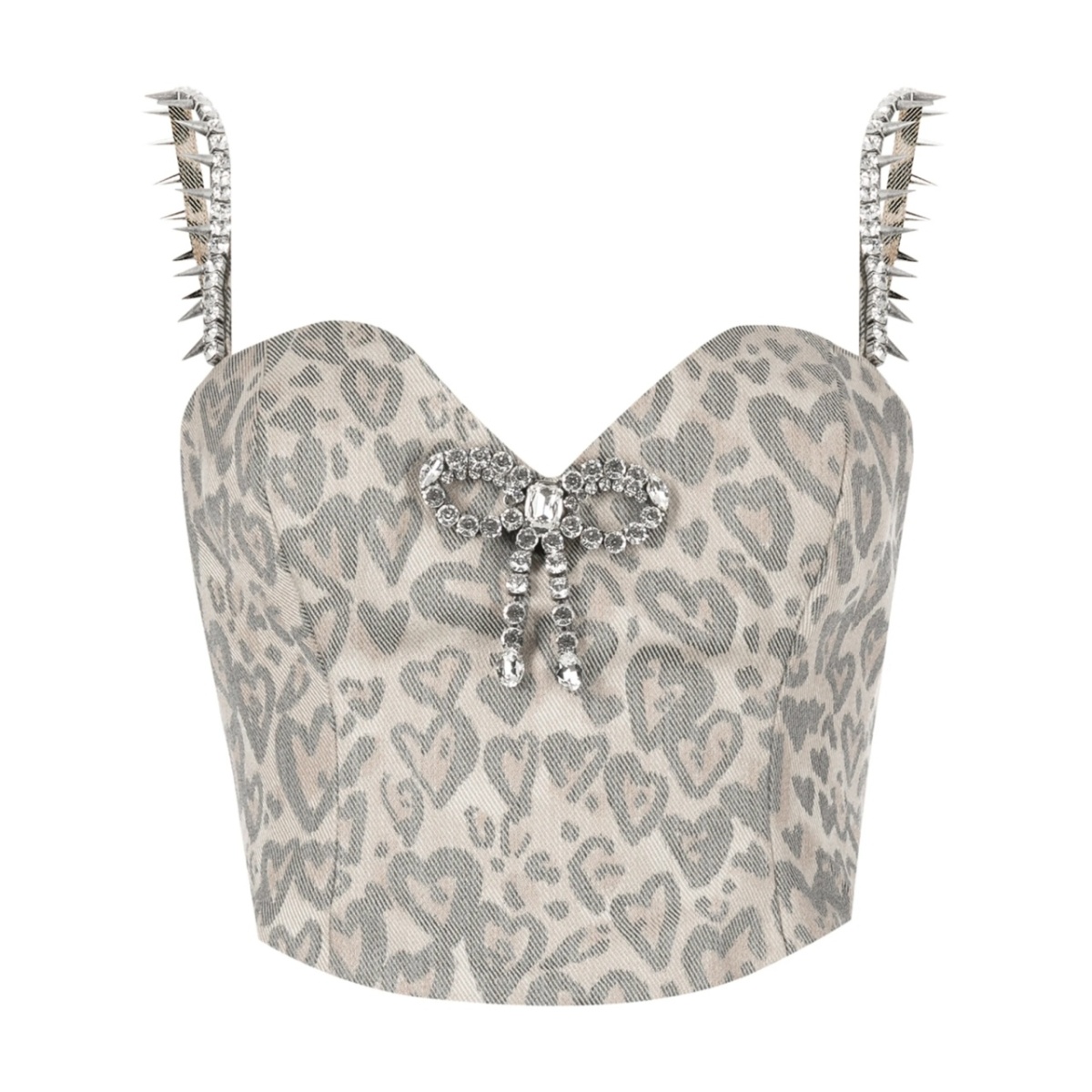 Heart leopard-print bustier top