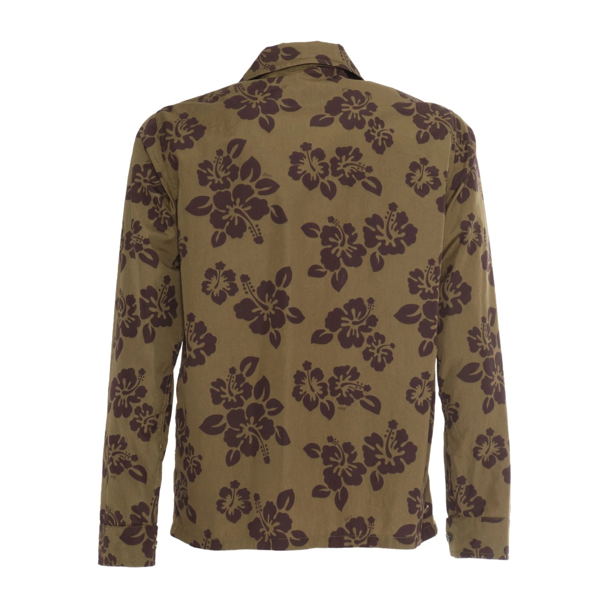 hibiscus-print cotton shirt - Img 3