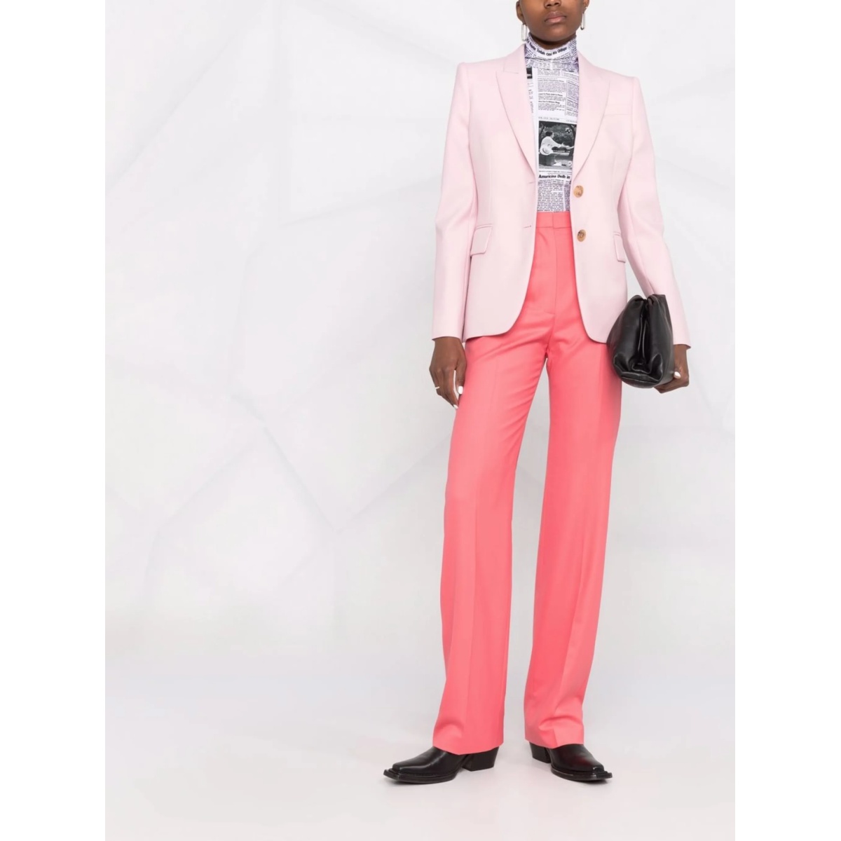 high-waisted tailored wool trousers - Img 2