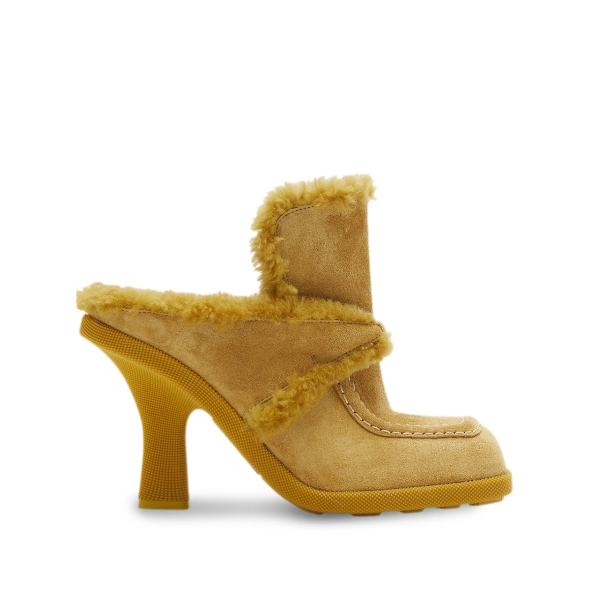 Highland shearling-trim suede mules