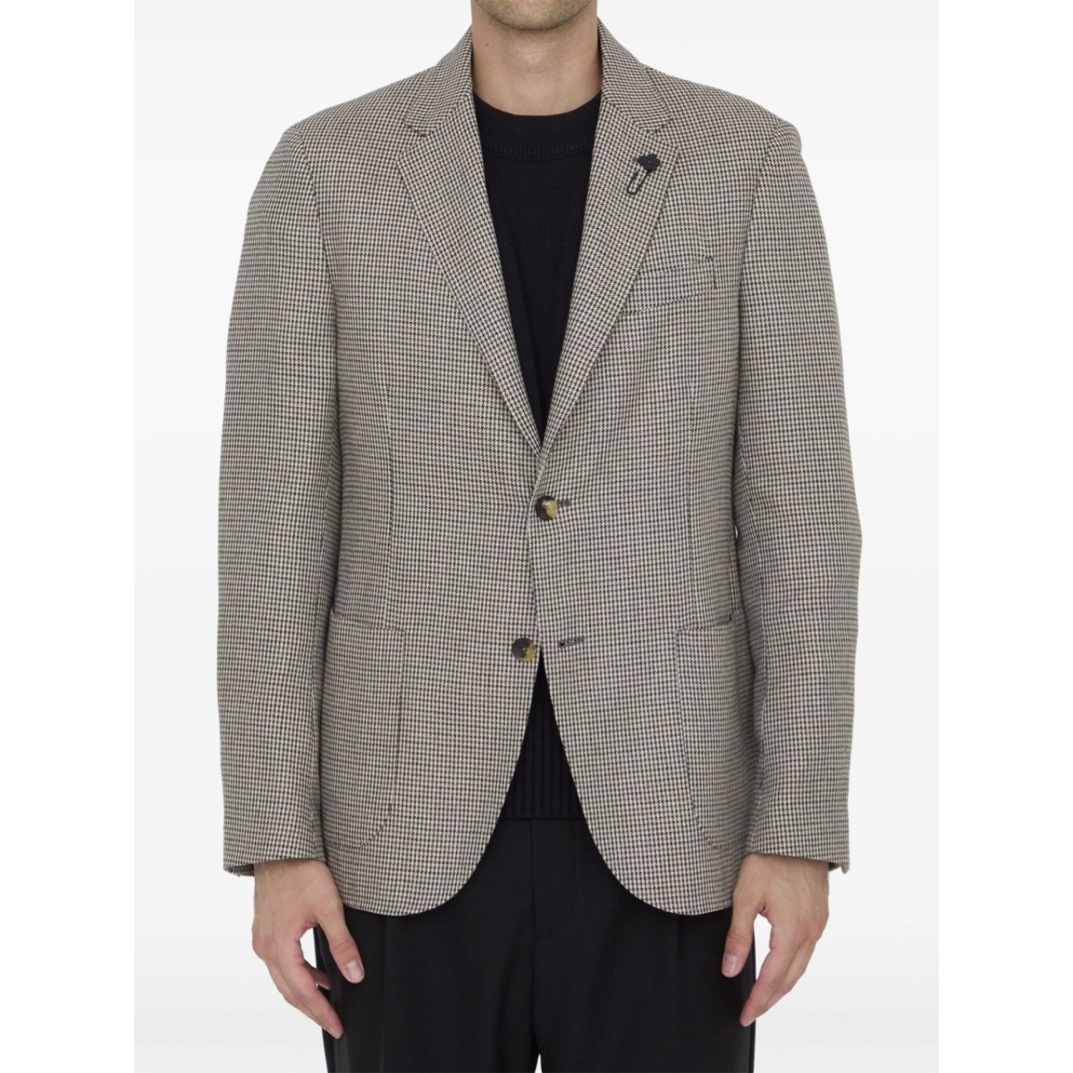 houndstooth-pattern blazer