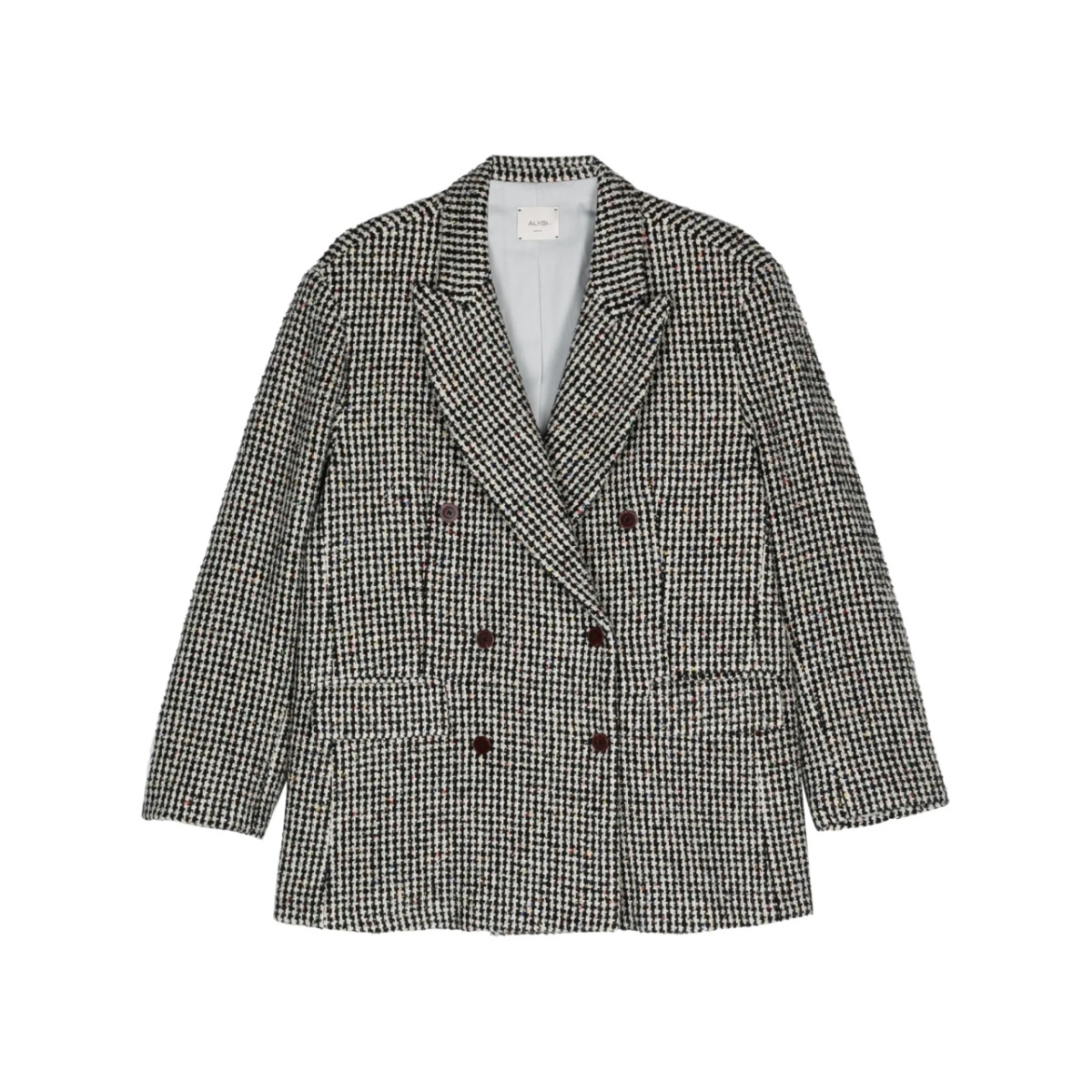 houndstooth-pattern coat