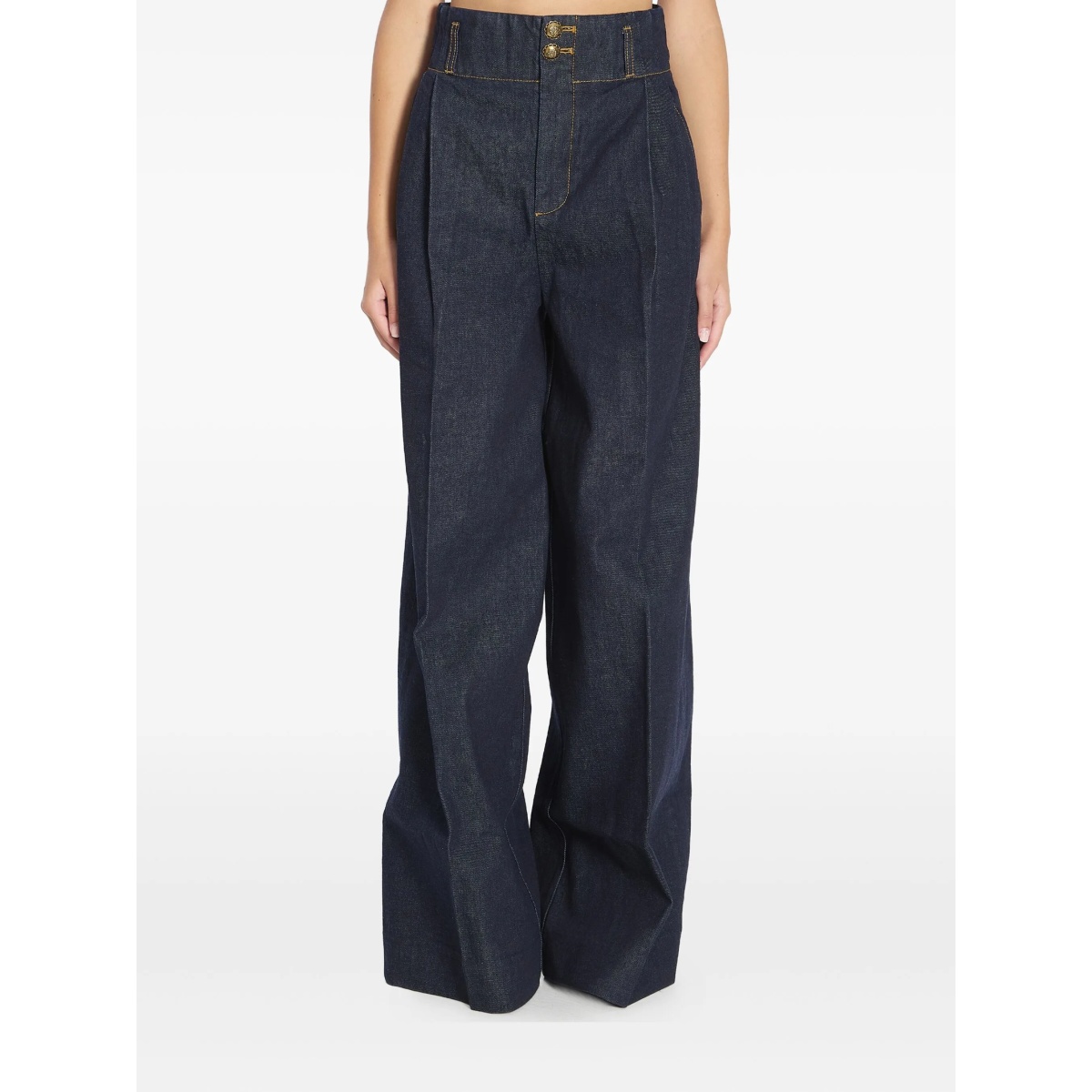 Hypnotic high-waist pleated wide jeans