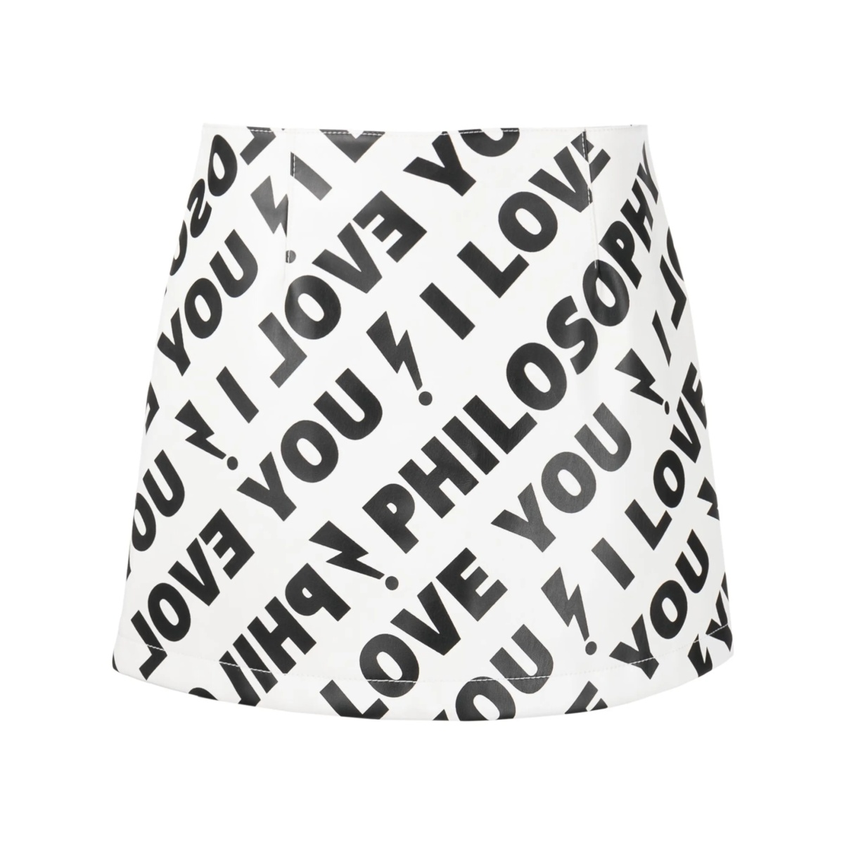 I Love You Philosophy-print miniskirt