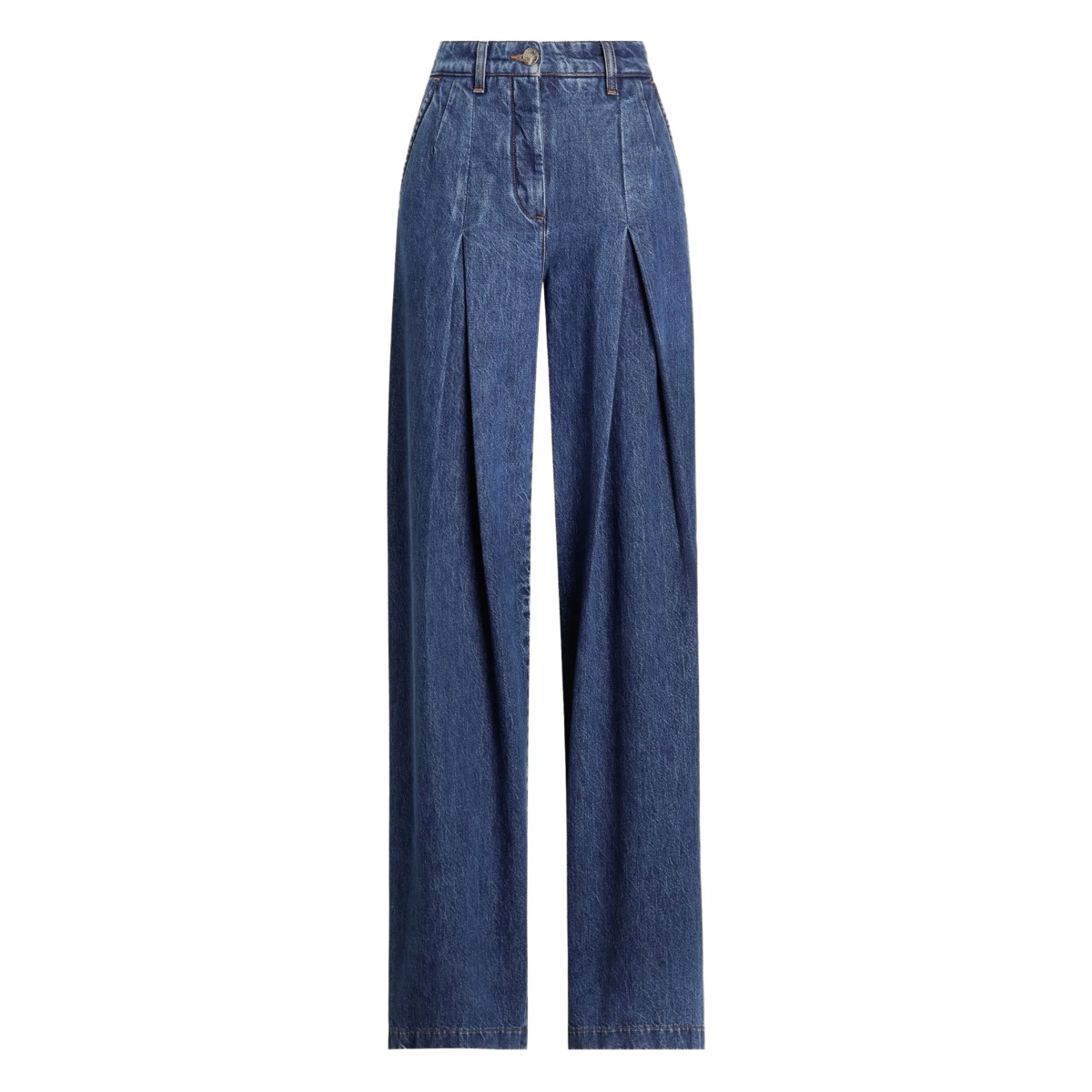 inverted-pleat jeans