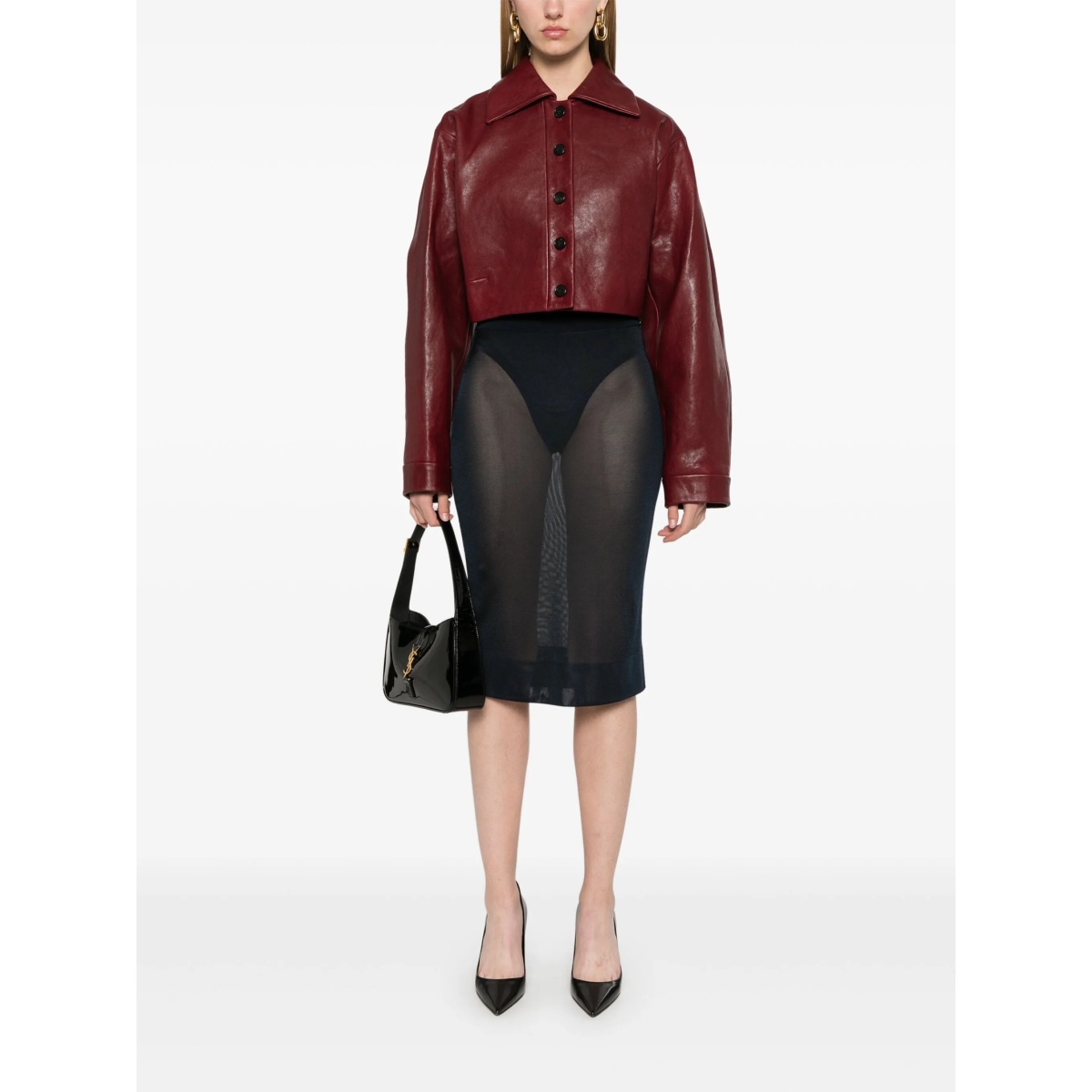 knitted pencil midi skirt - Img 2