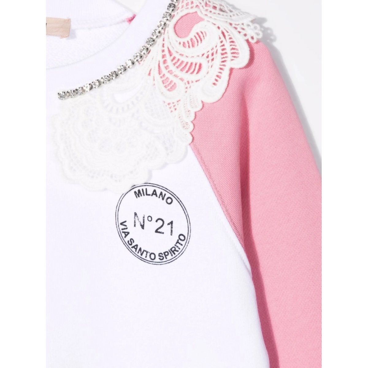 lace-trim sweatshirt - Img 3