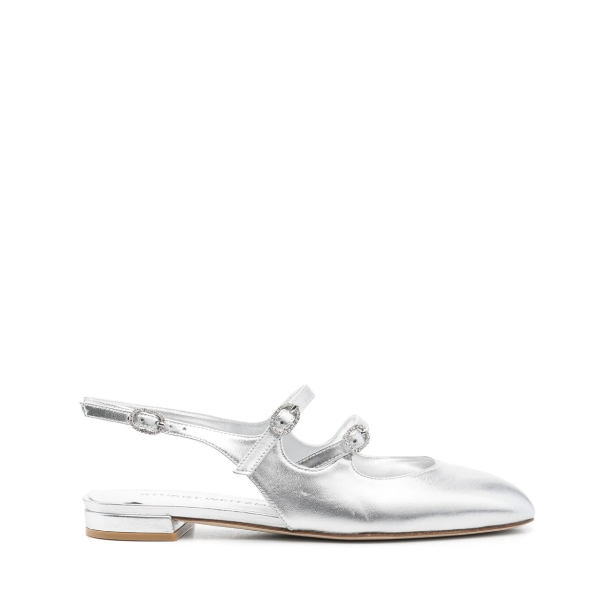 laminated-leather ballerina shoes