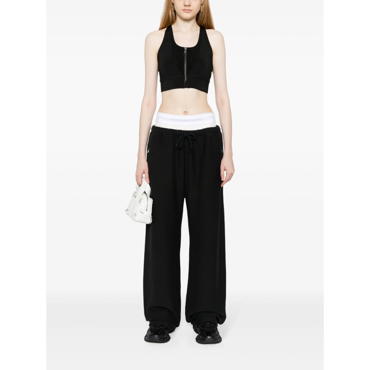 layered-design cotton track pants - Img 2