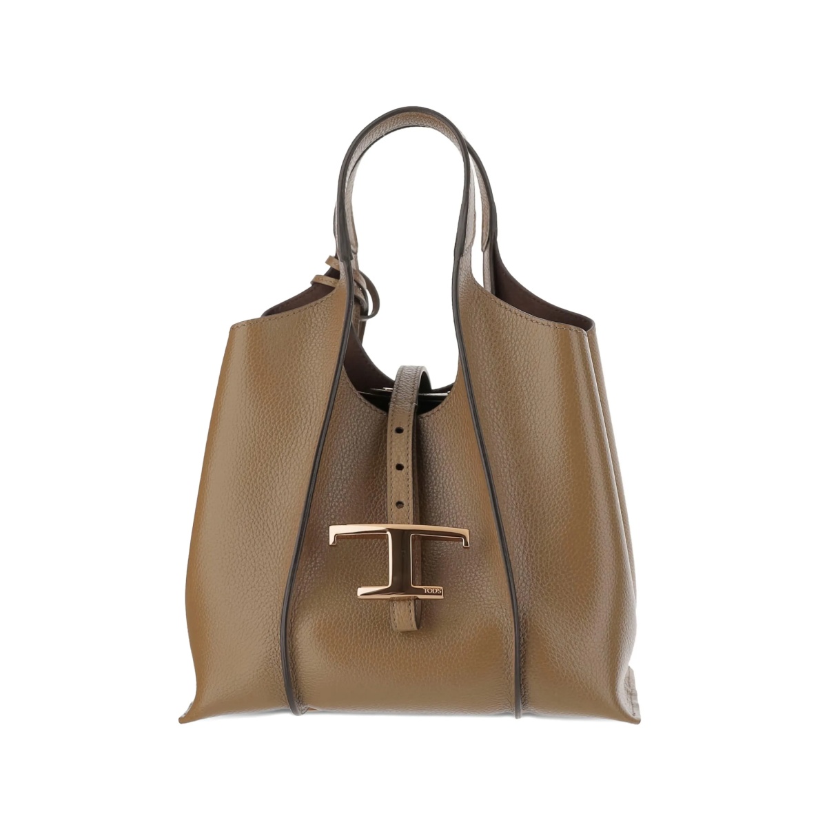 leather T-buckle shoulder bag