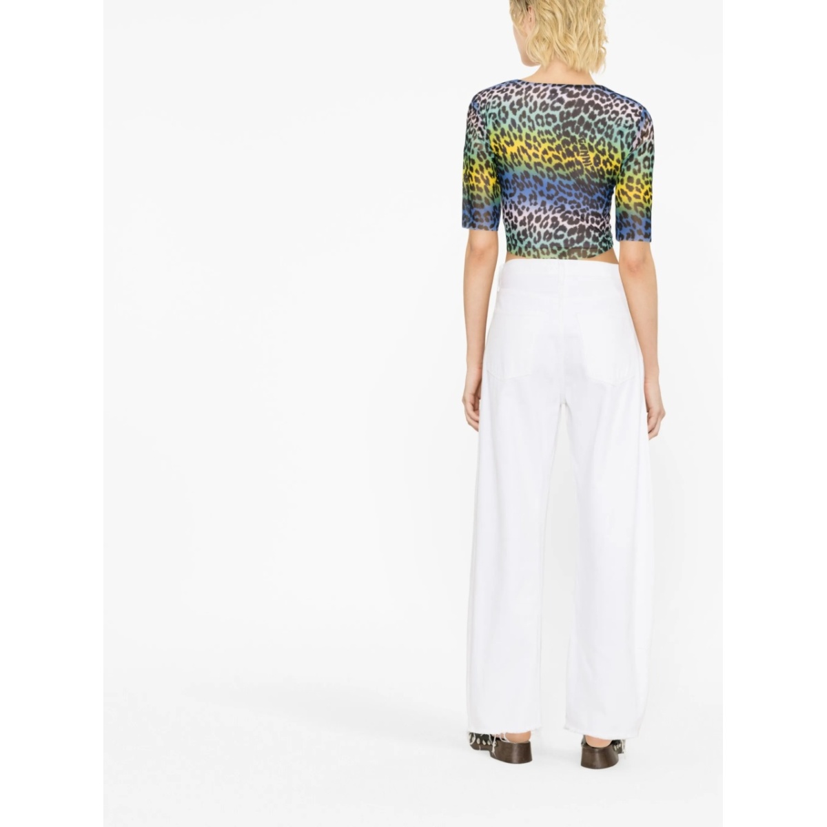 leopard-print crop T-shirt - Img 3