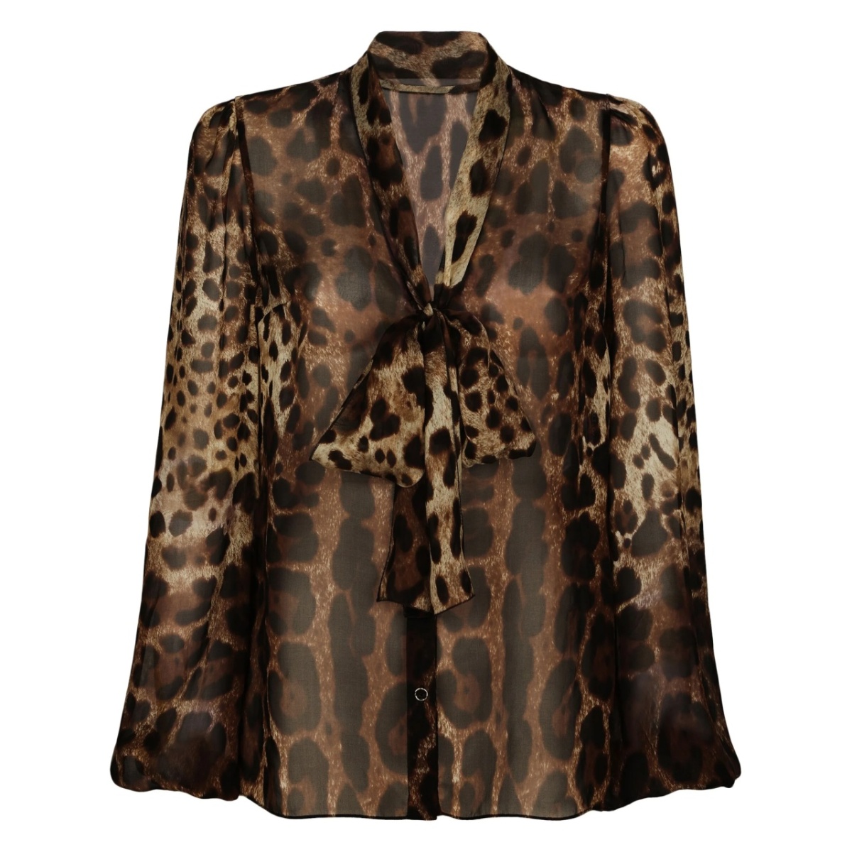 leopard-print silk blouse