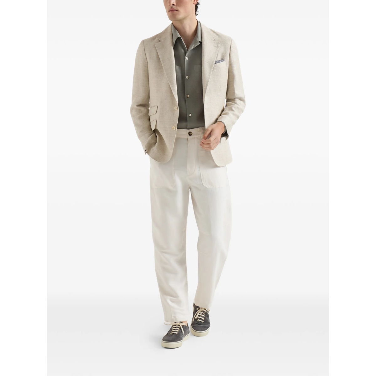 linen easy fit shirt with chest pockets - Img 2