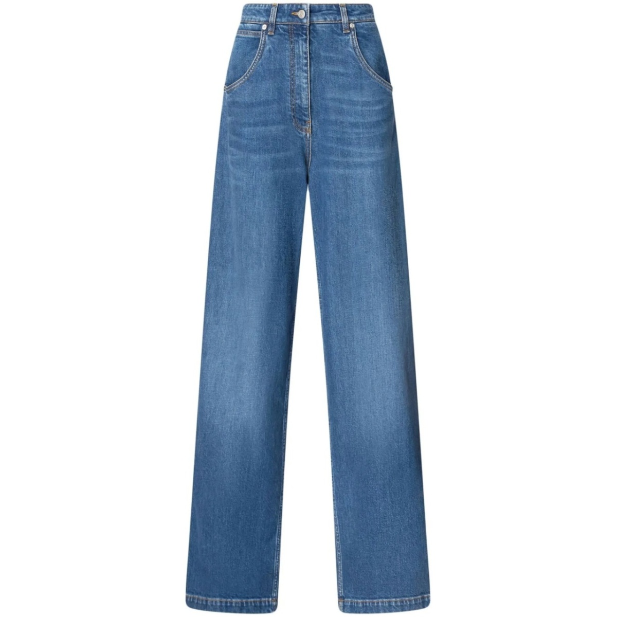 logo-appliqué wide-leg jeans
