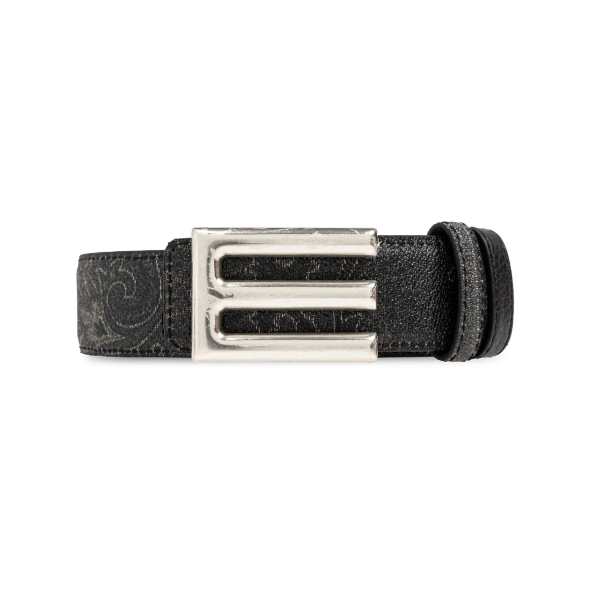 logo-buckle reversible belt