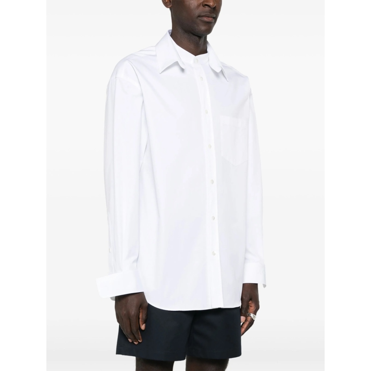 logo-embossed cotton shirt - Img 3