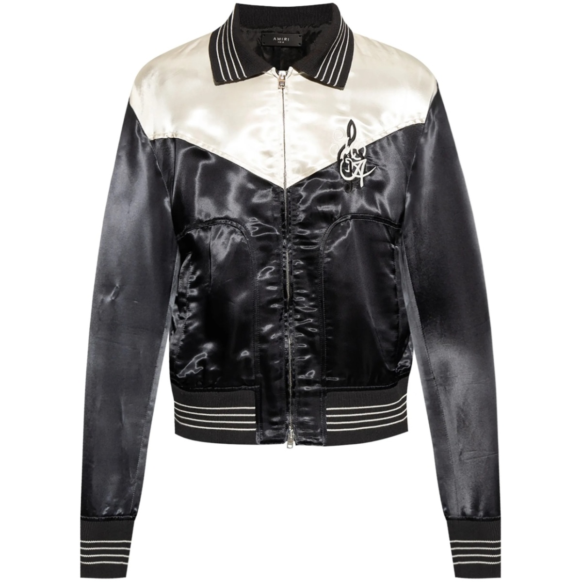 logo-embroidered bomber jacket