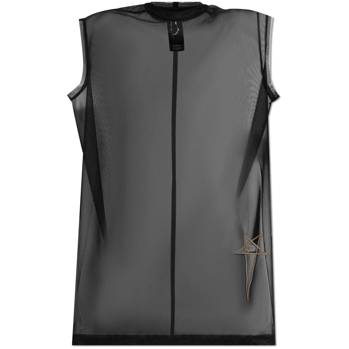 logo-embroidered mesh top