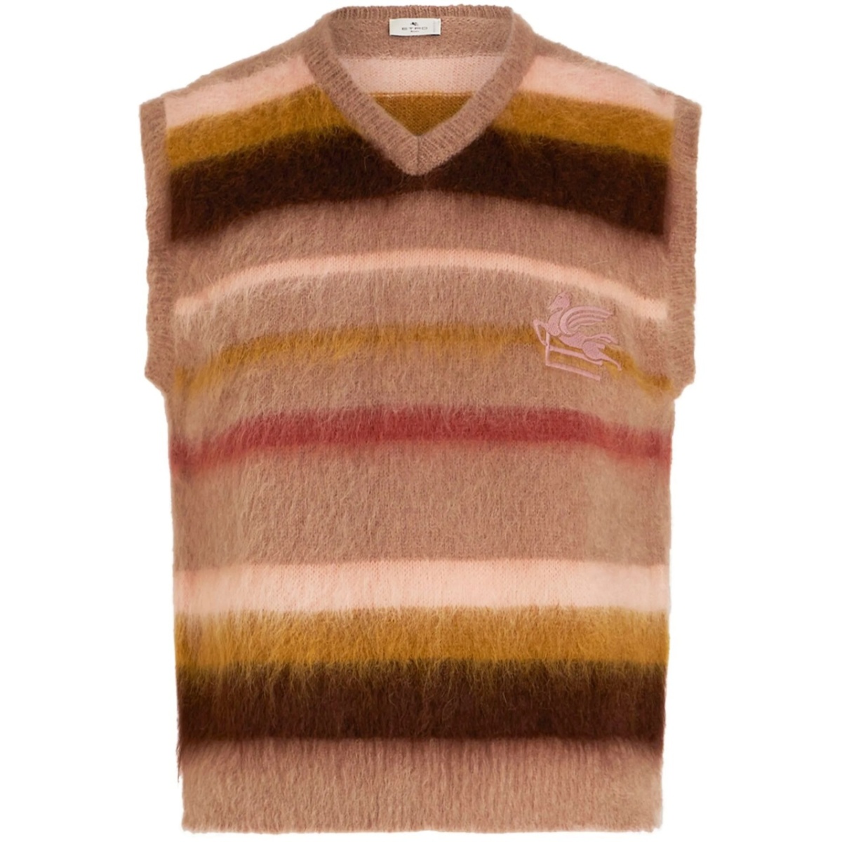 logo-embroidered mohair-blend sleeveless jumper