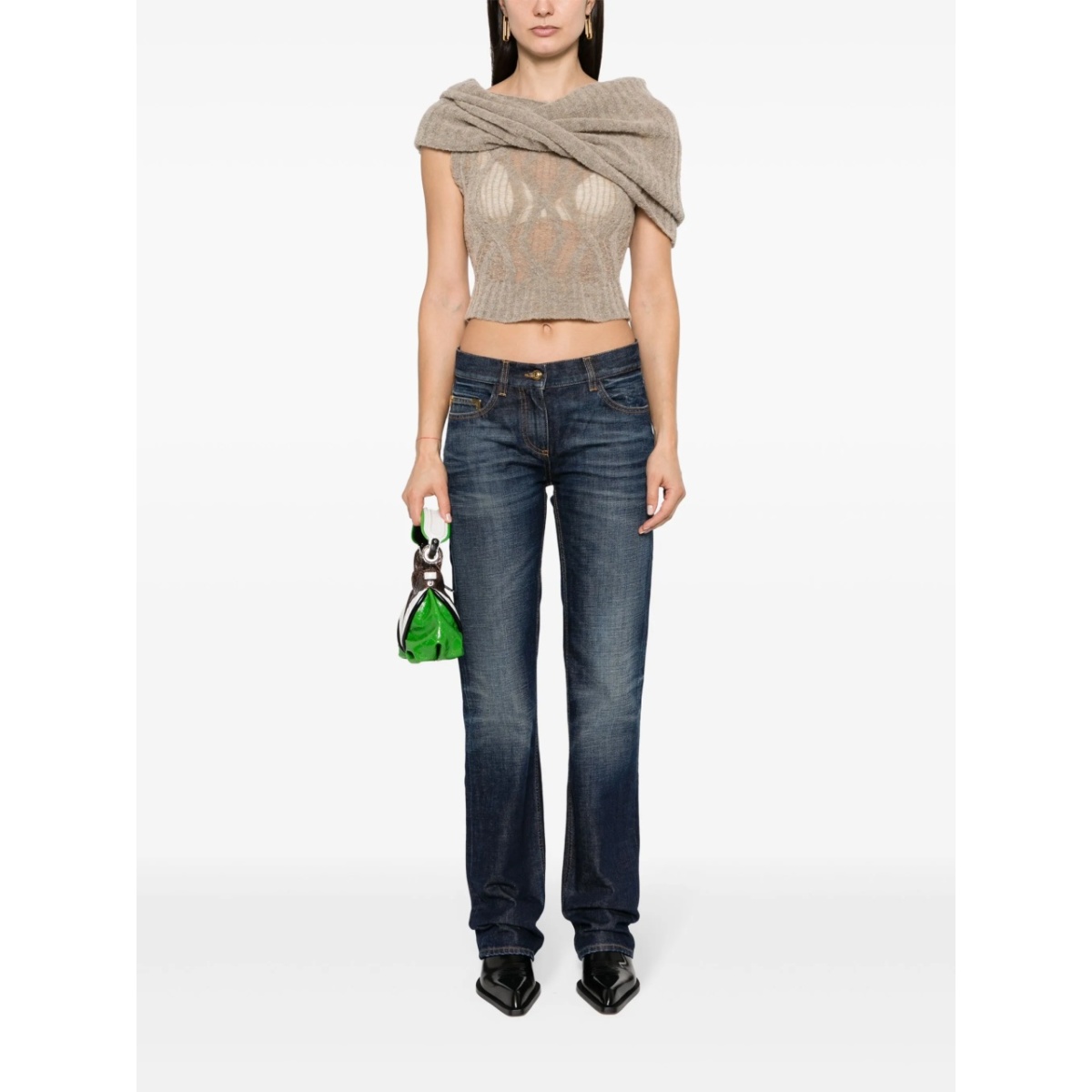 logo-embroidered straight-leg jeans - Img 2