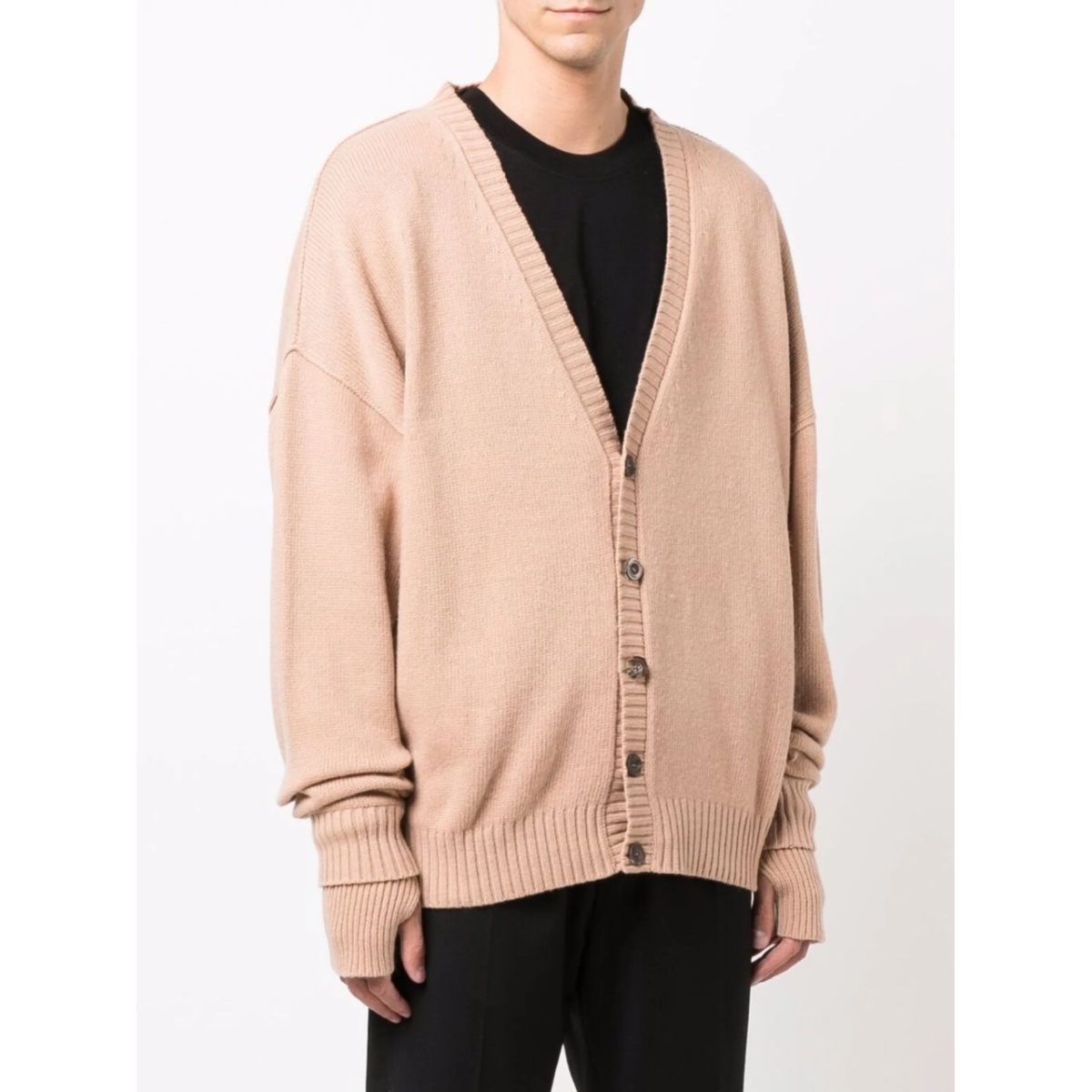 logo-intarsia cardigan - Img 4