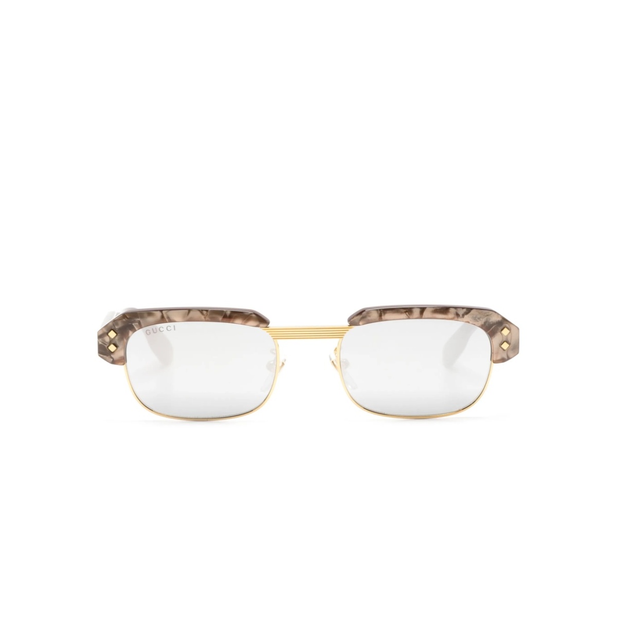 logo-lettering rectangle-frame sunglasses
