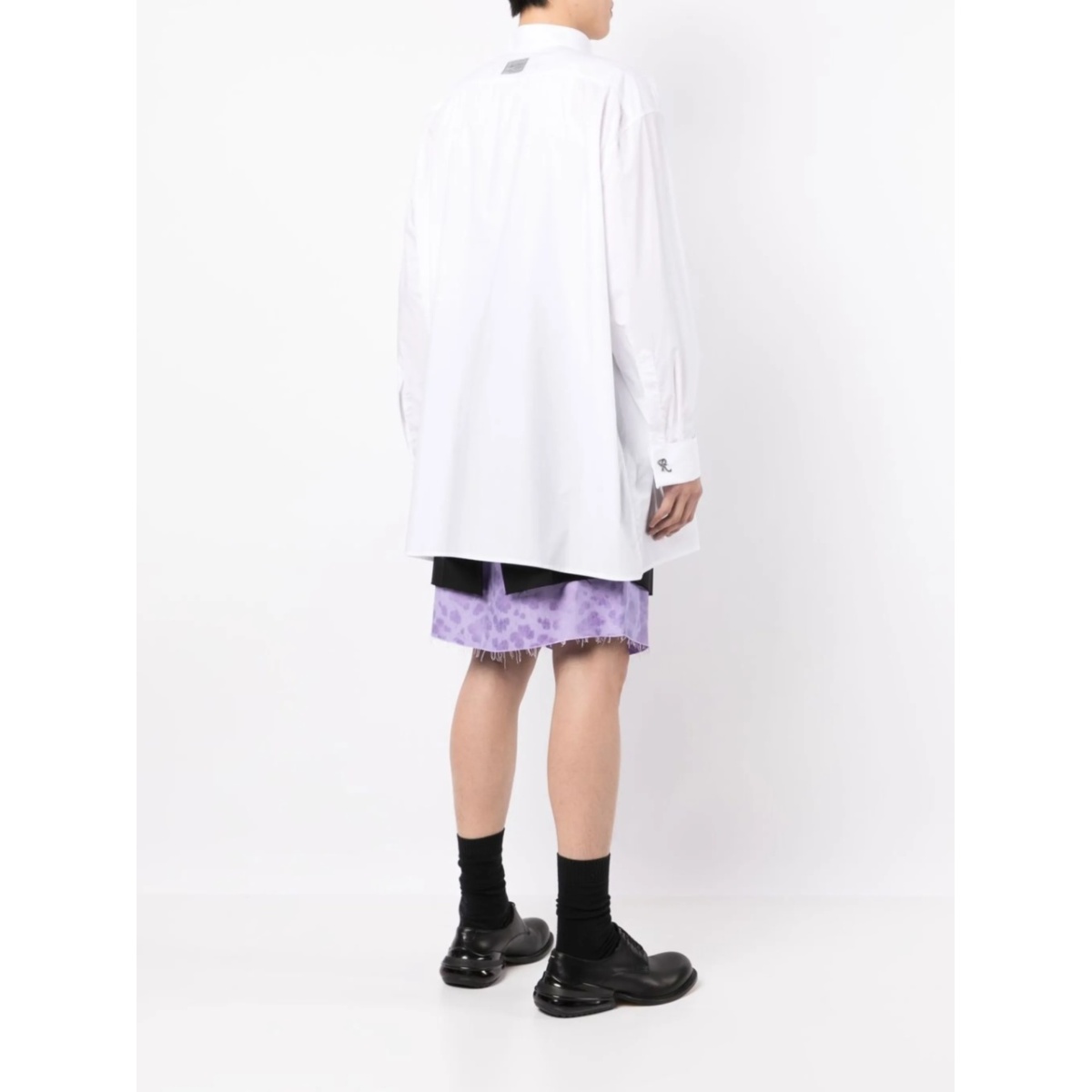 logo-patch button-up shirt - Img 4