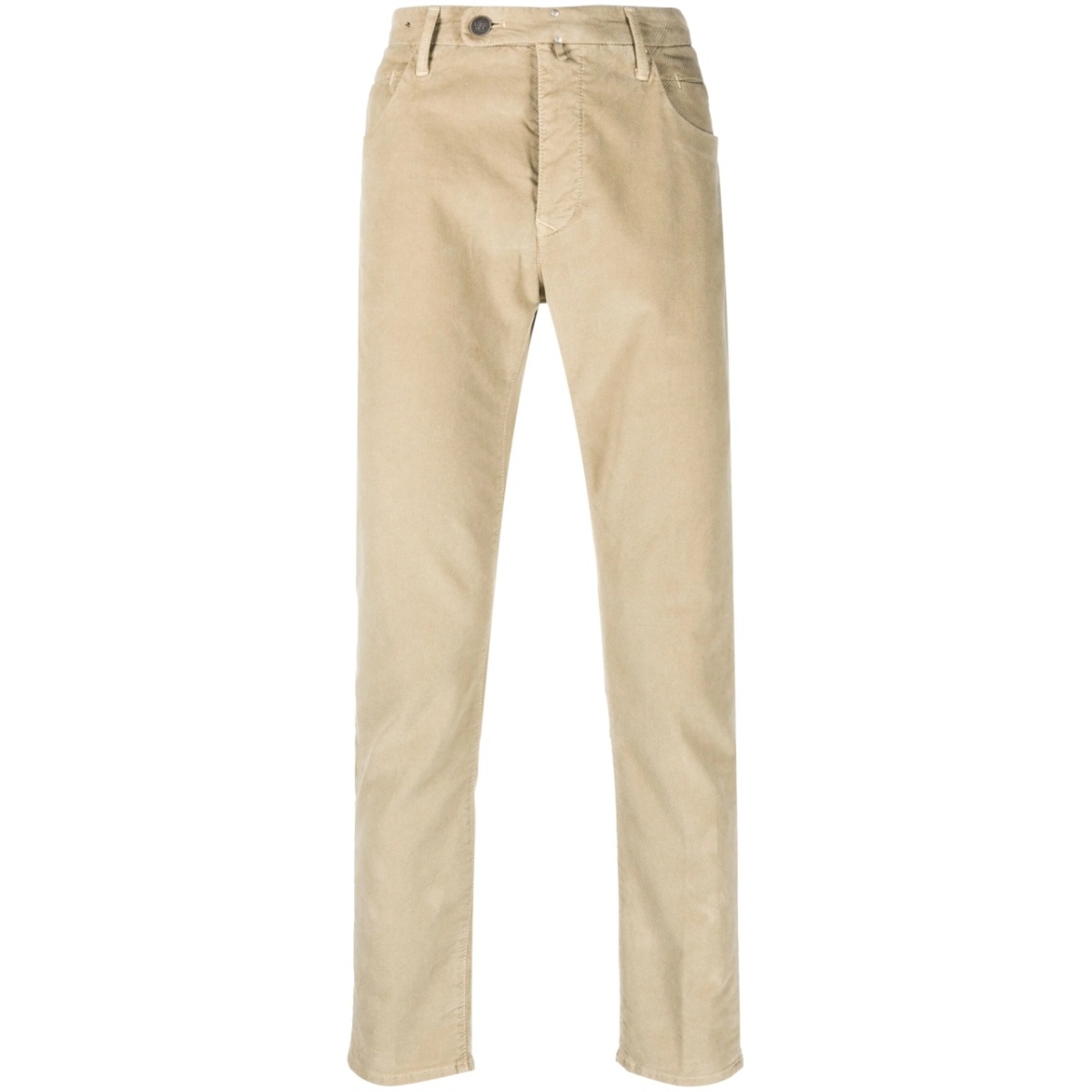 logo-patch corduroy slim-fit trousers
