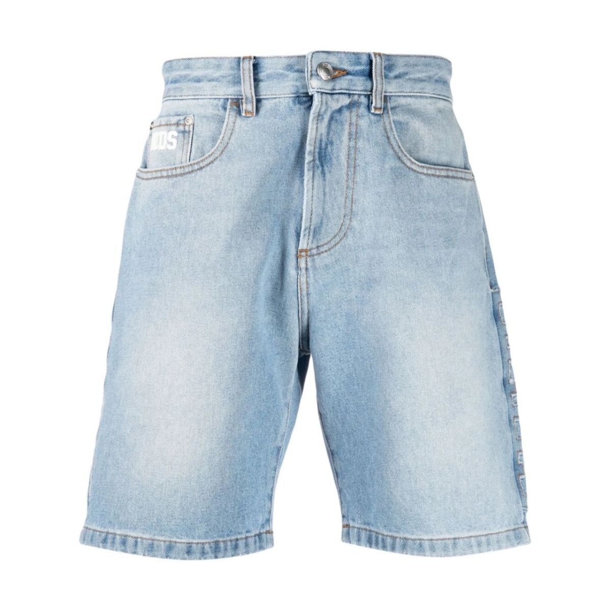 logo-patch denim shorts