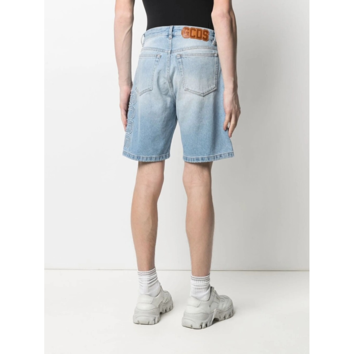 logo-patch denim shorts - Img 4