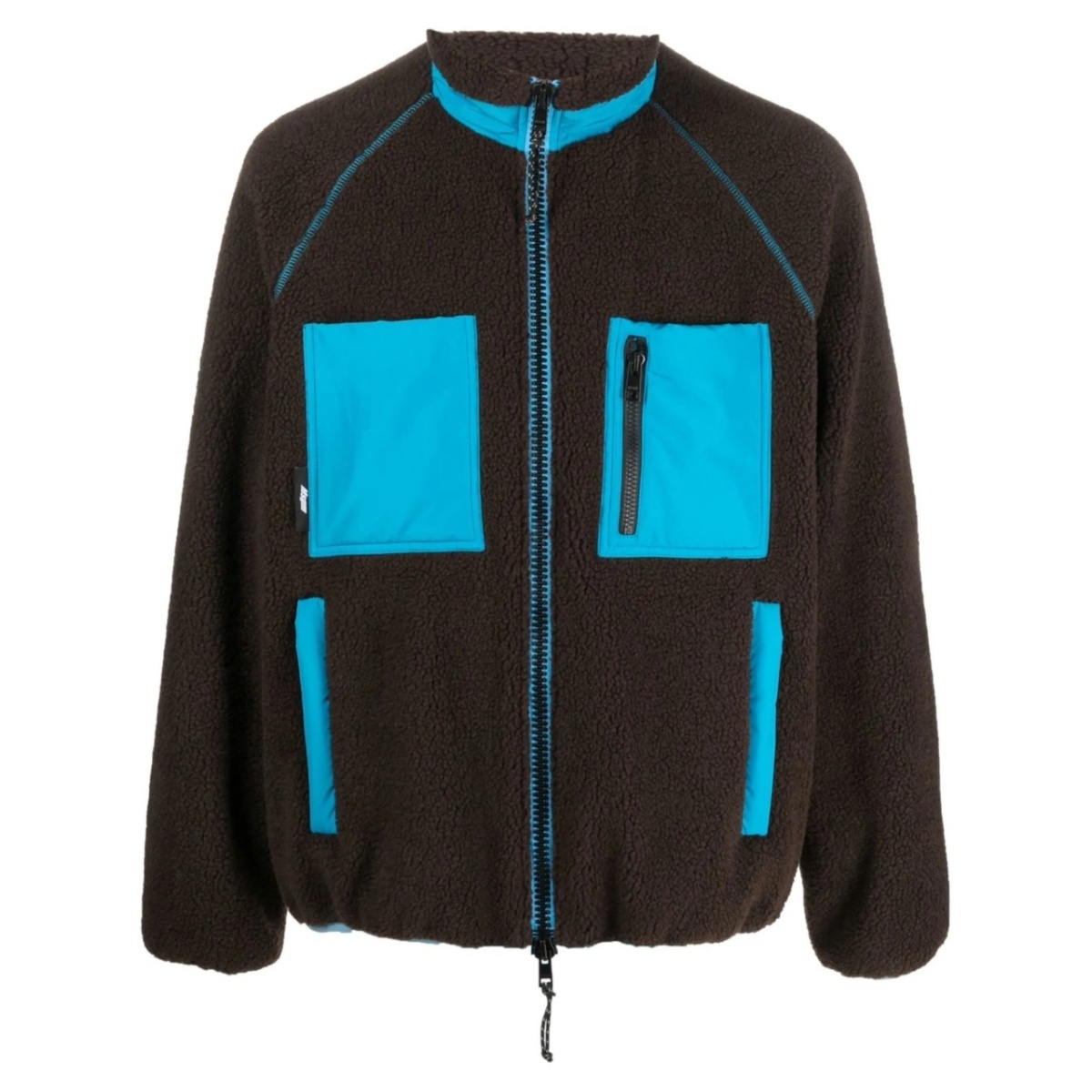 logo-patch fleece jacket