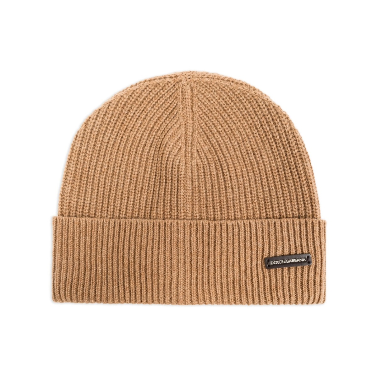 logo-patch ribbed beanie