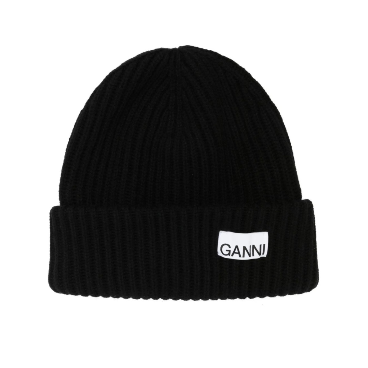 logo-patch ribbed-knit beanie