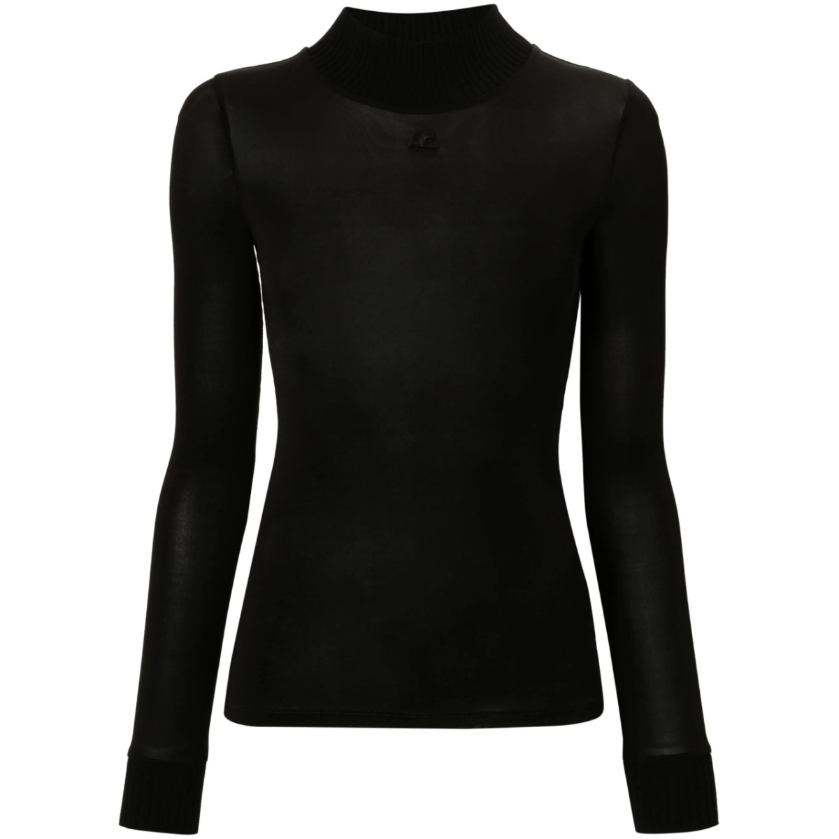 logo-patch roll-neck top