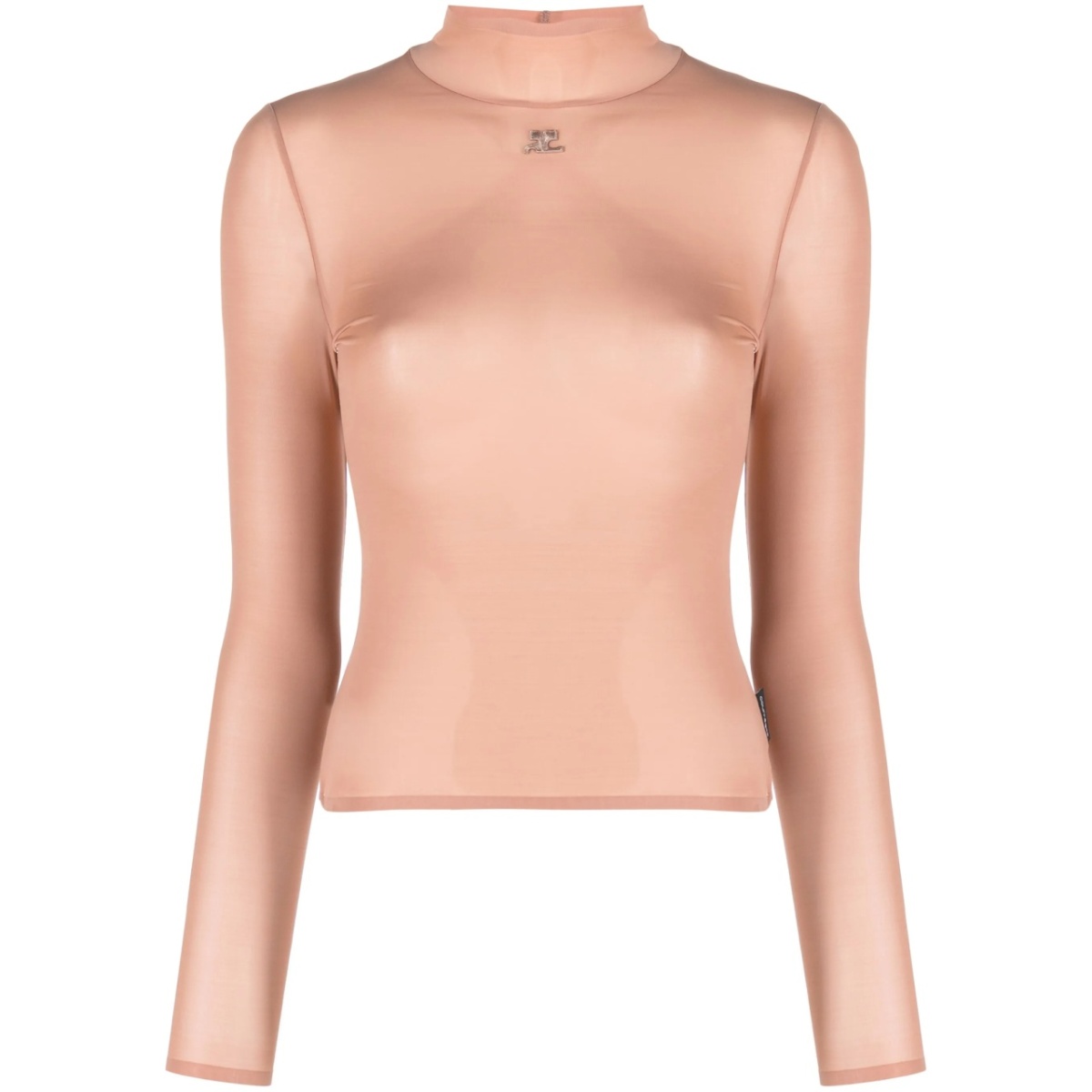 logo-patch semi-sheer sweatshirt