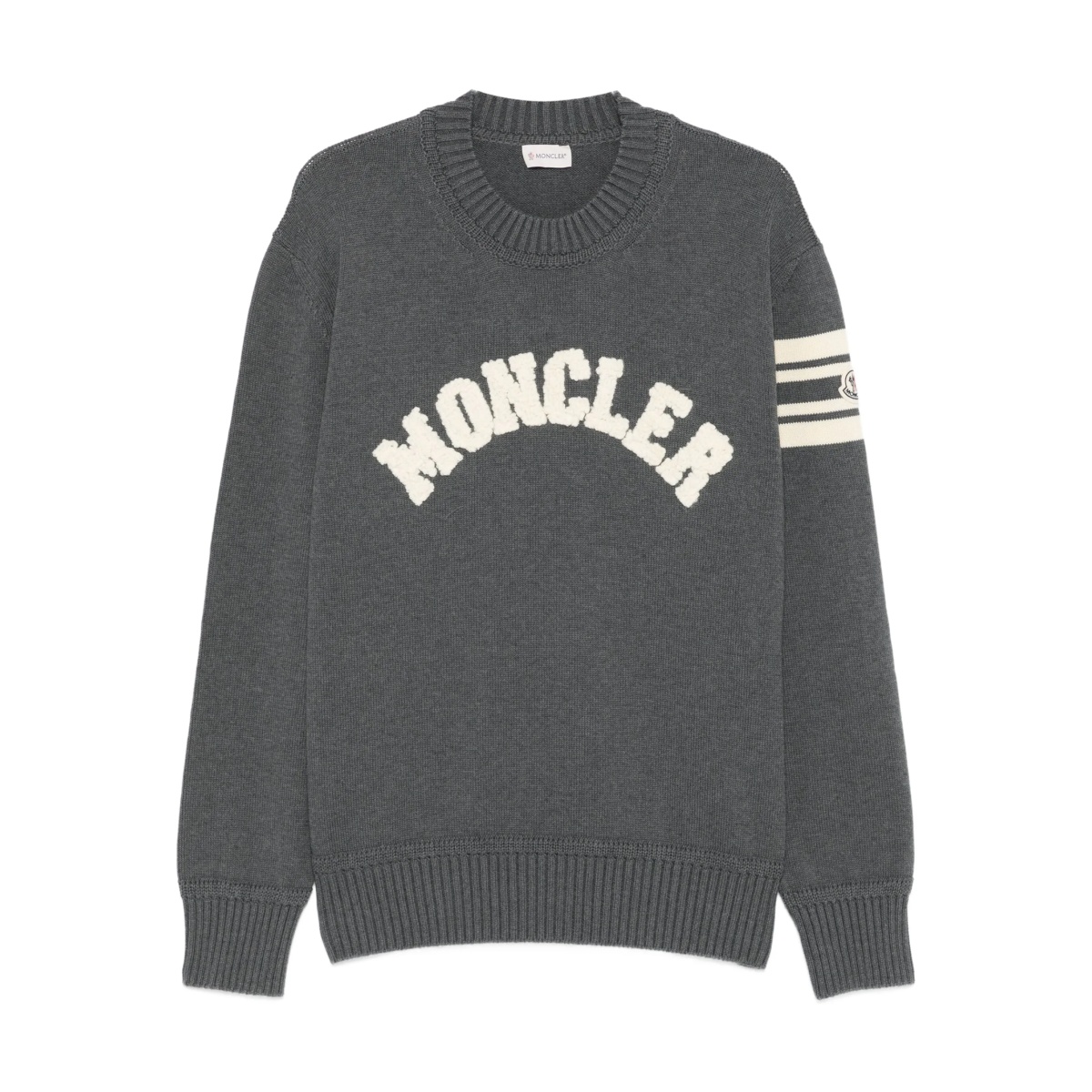 logo-patch stripe-detail sweater