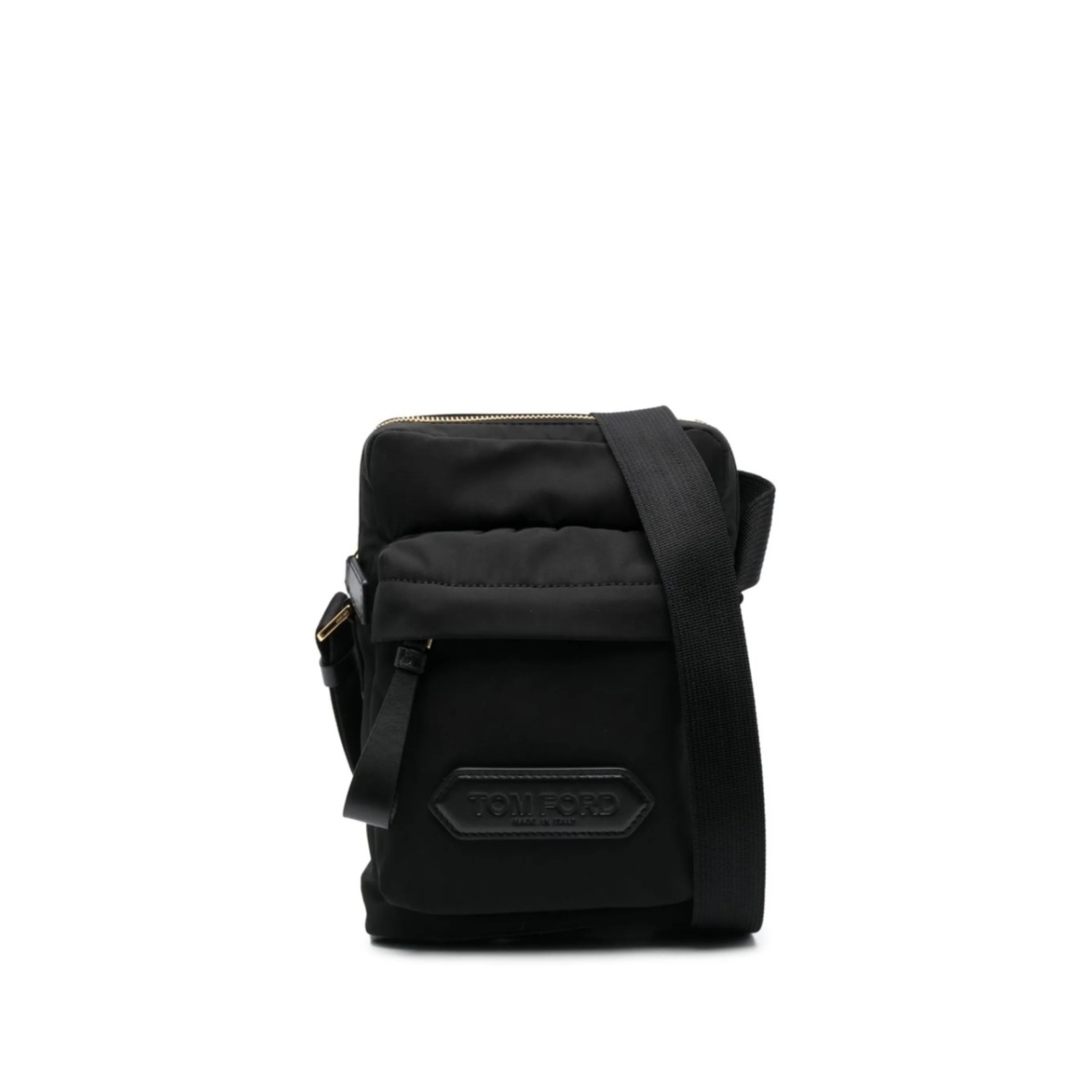 logo-patch zip-up messenger bag