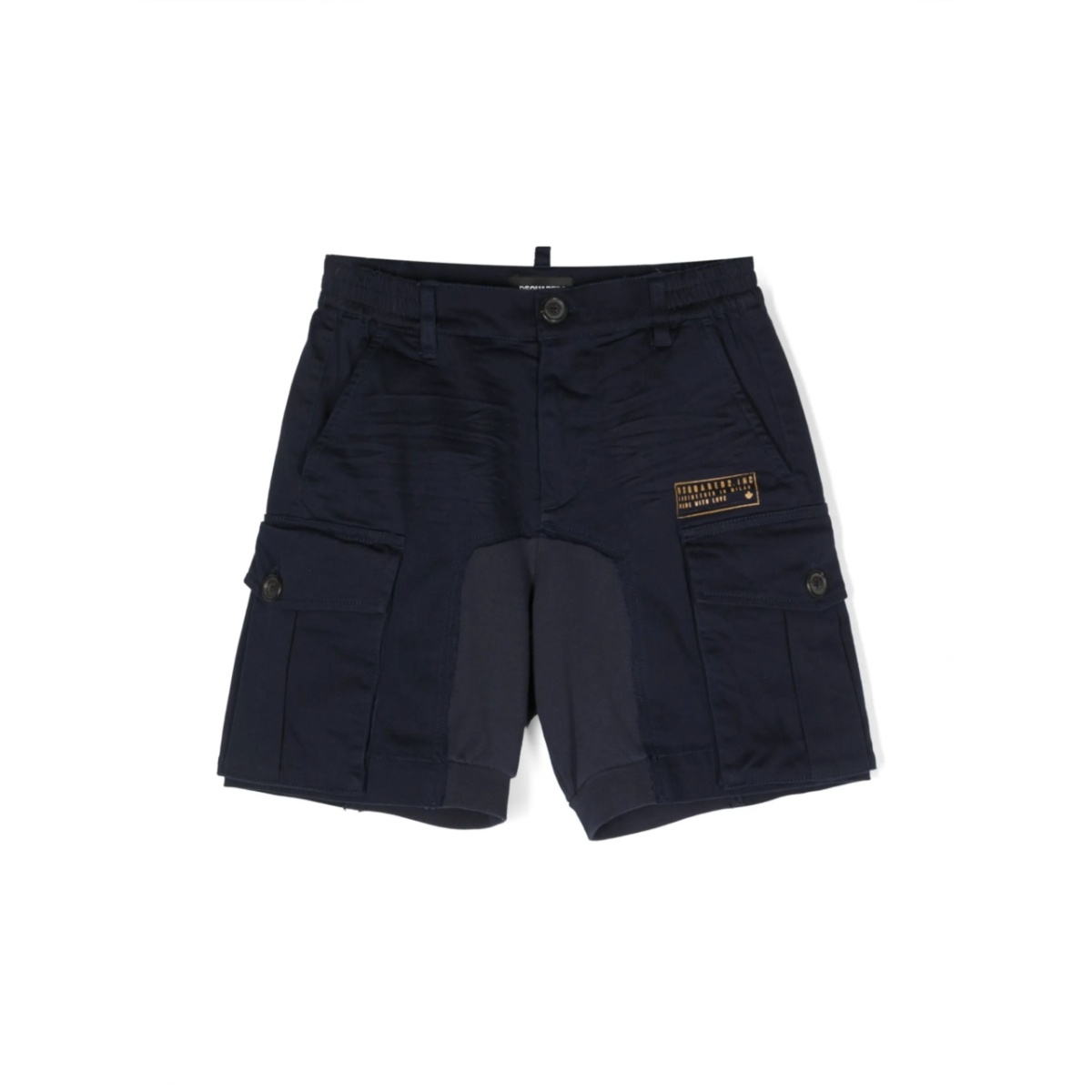 logo-print contrast-panel cargo shorts