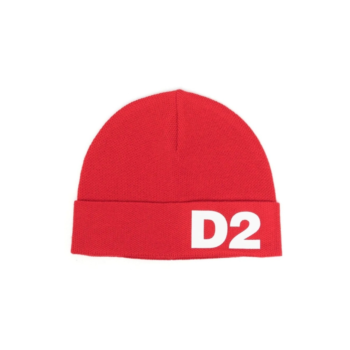 logo-print knitted hat