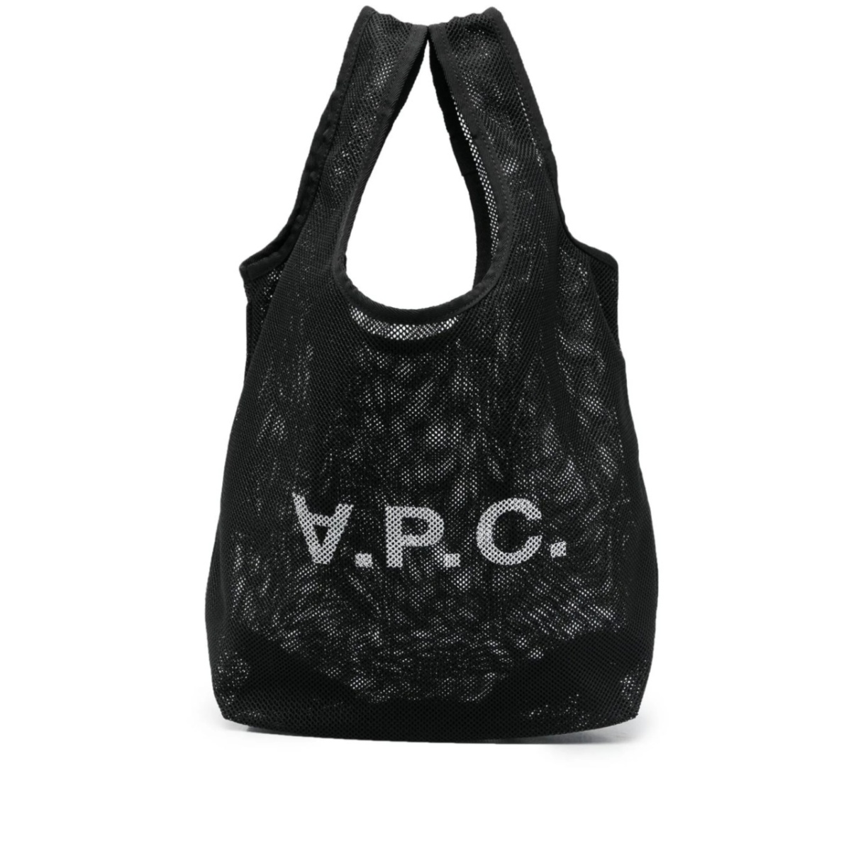 logo-print mesh tote bag