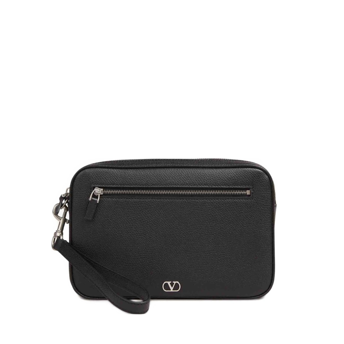 logo zip-top clutch bag
