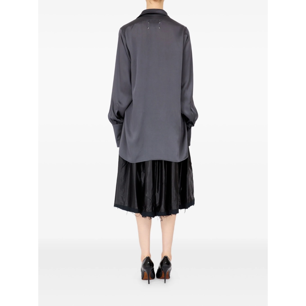 long-sleeved satin shirt - Img 5