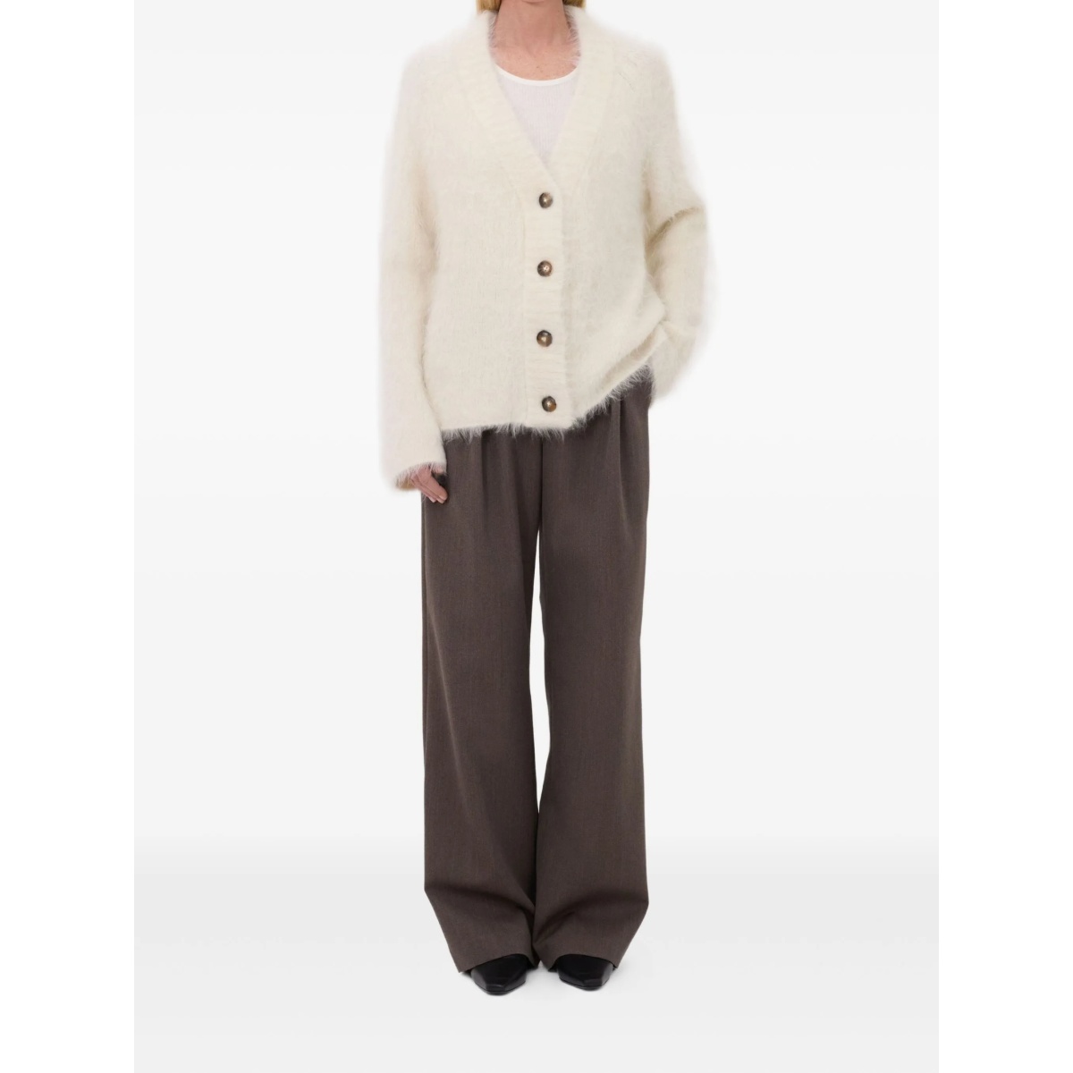 LYNN hairy V-neck cardigan - Img 2
