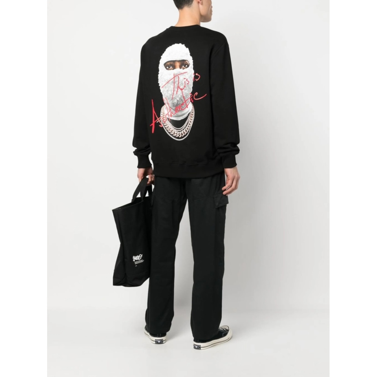 Mask-print crewneck sweatshirt - Img 2