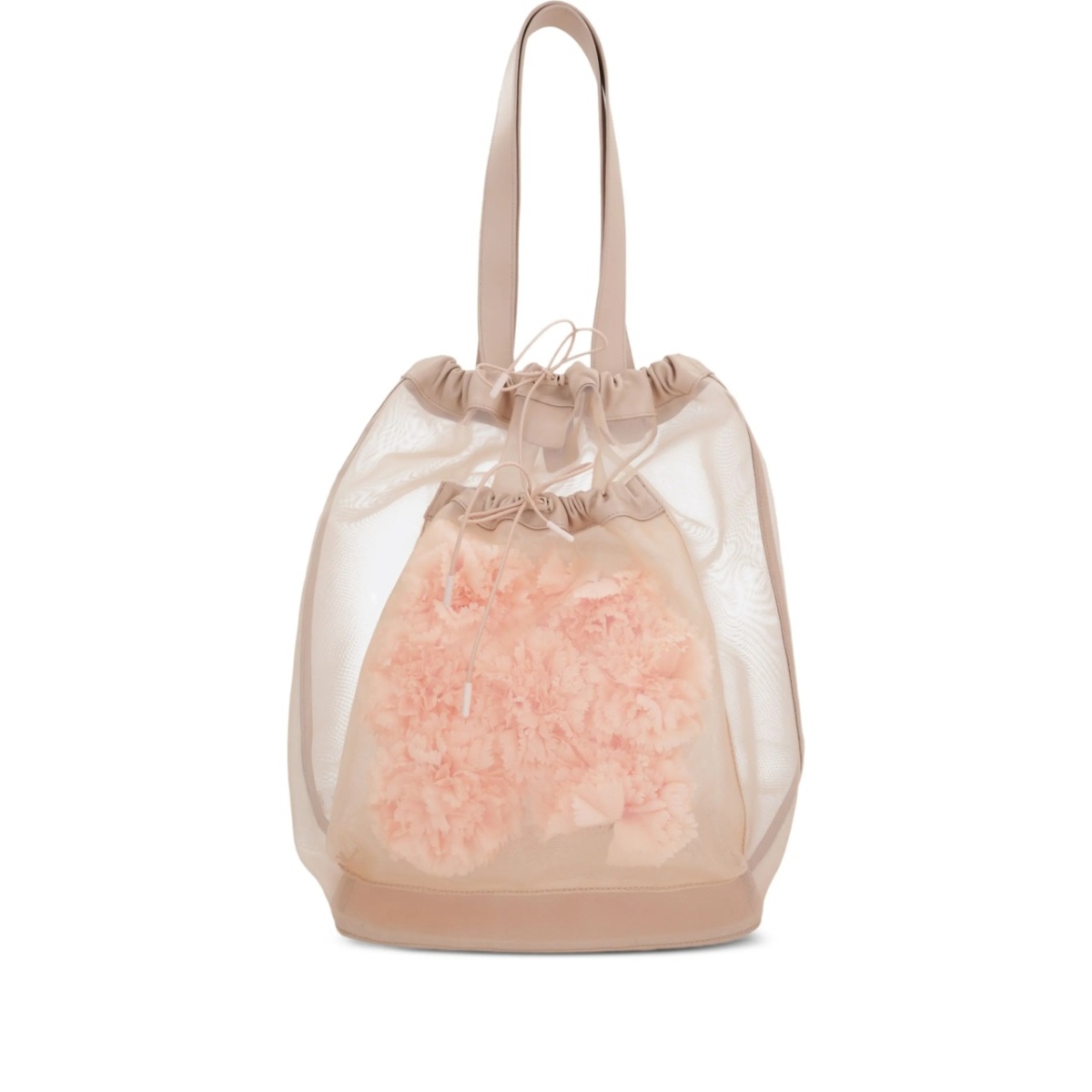 mesh drawstring tote bag