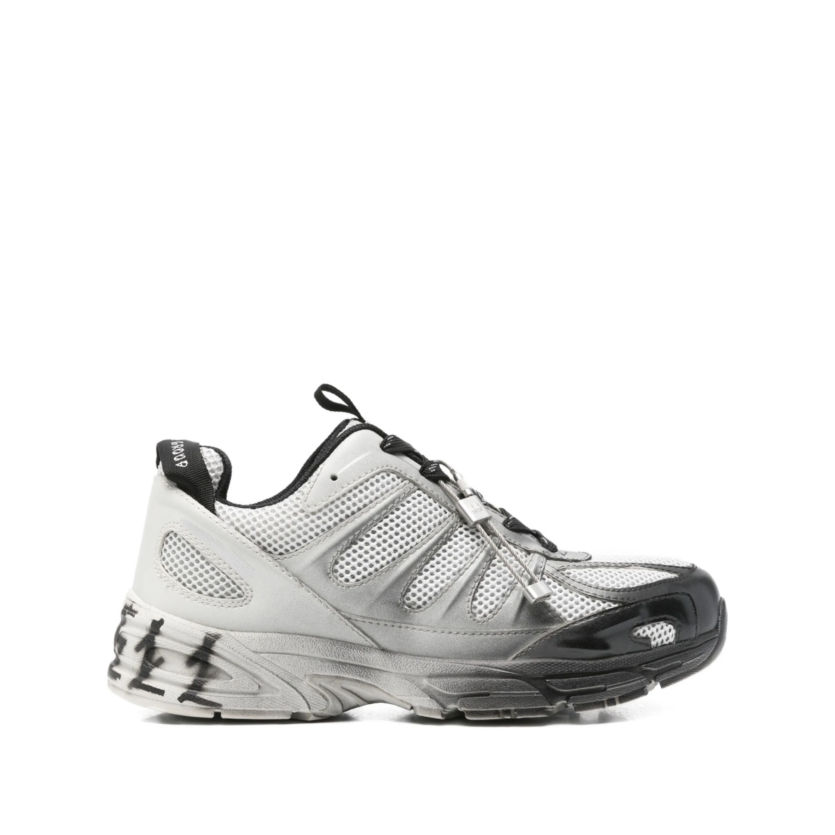 mesh-panel lace-up sneakers