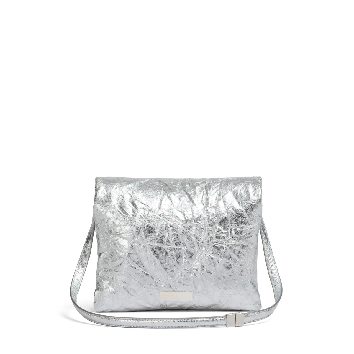 metallic-effect leather shoulder bag